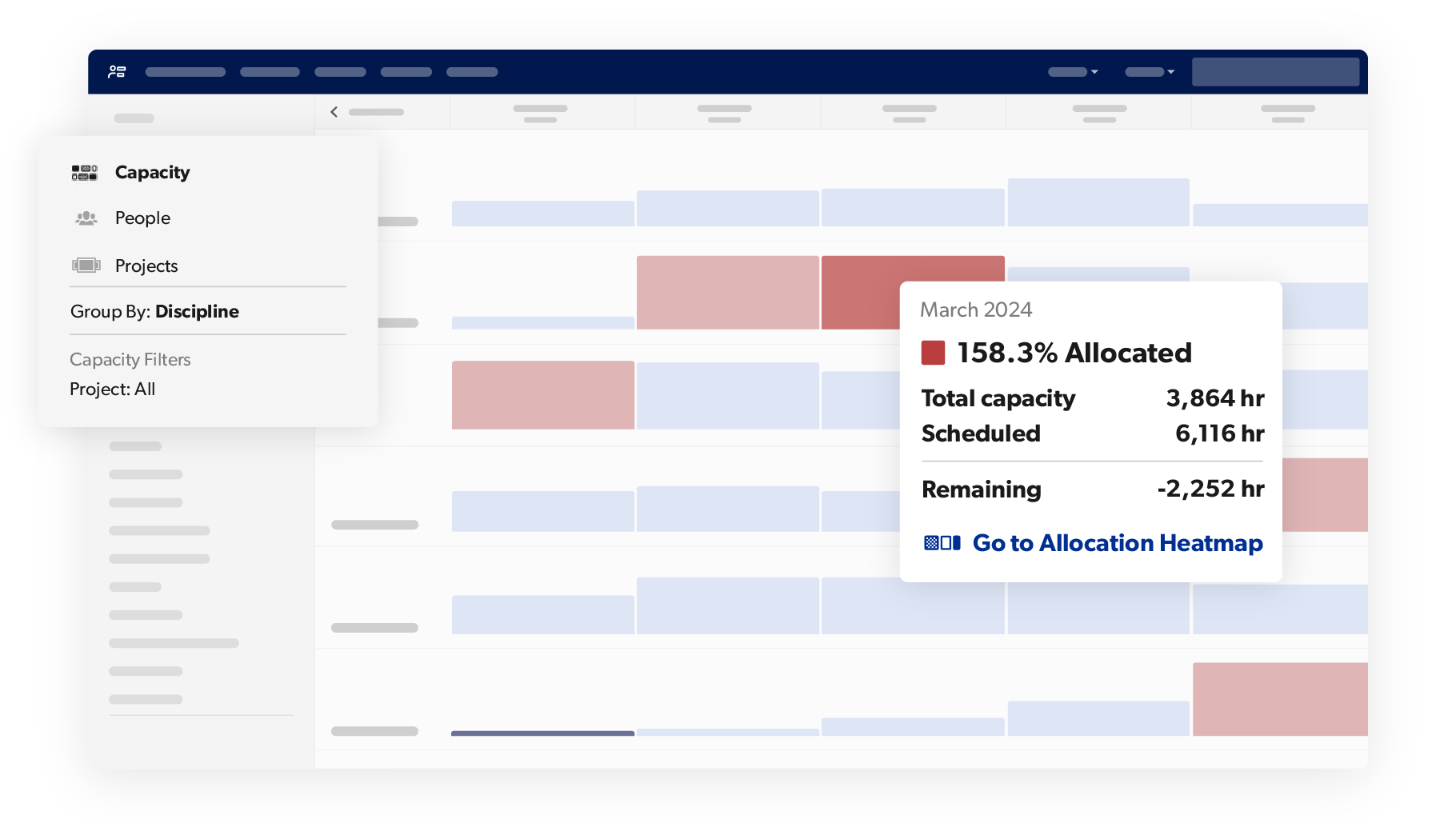 Lodestar Product Screens Resource Management Capacity View