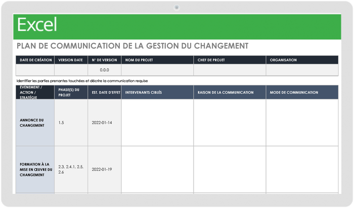 Plan de communication de la gestion du changement