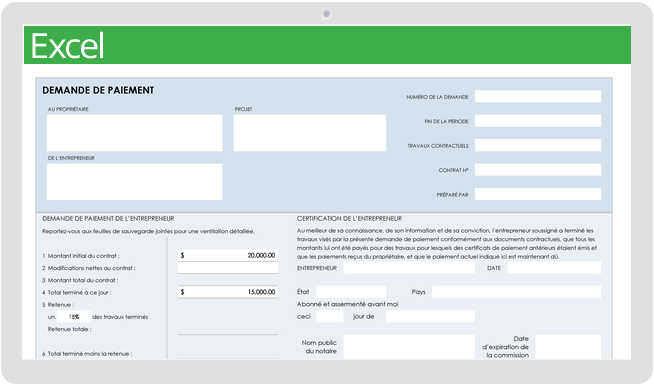 Paiement progressif de la construction