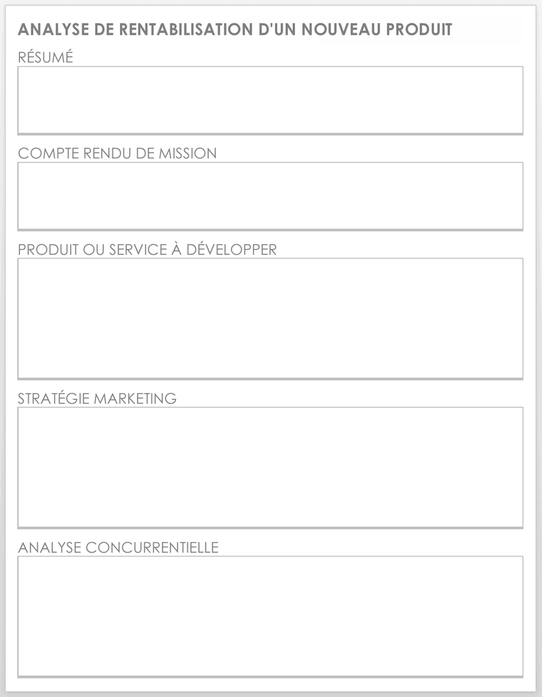 New Product Business Case Template 17404 - FR