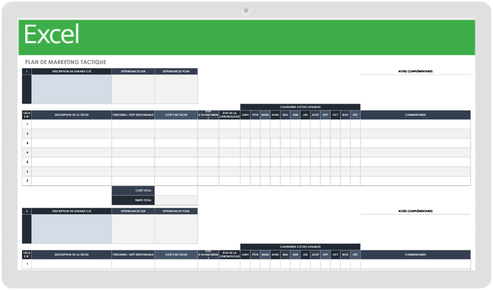 Modèle de plan de marketing tactique